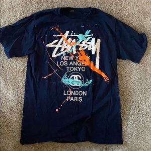 Stussy Men’s Medium Navy Paint T Shirt